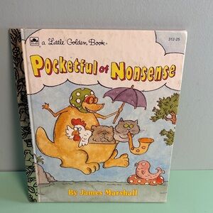 Vintage 1992 Little Golden Books Lot Pocketful of Nonsense, Kids Book